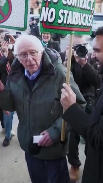 Sanders and Mamdani make surprise stop at Starbucks strike
