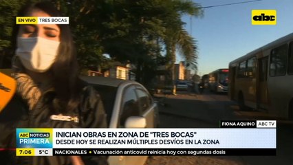 Inician obras y desvíos en zona de Tres Bocas