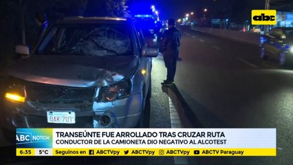 Transeúnte fue arrollado tras intentar cruzar la ruta PY02