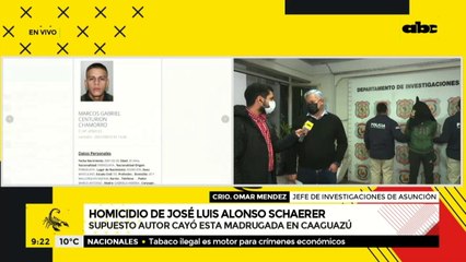 Detienen a supuesto autor del homicidio de José Luis Alonso Schaerer