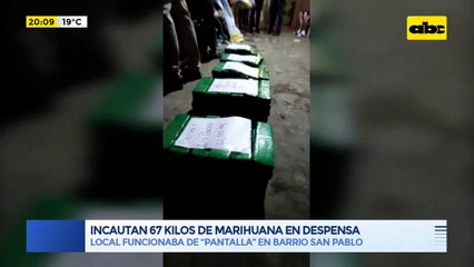 Incautan 67 kilos de marihuana en despensa