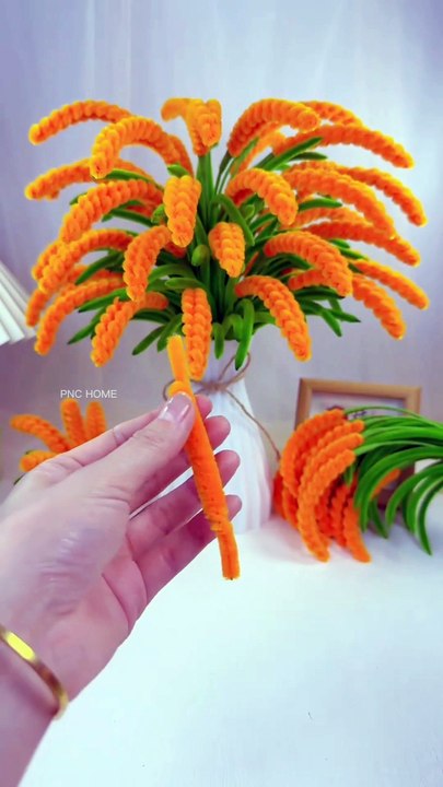 Woolen Flower Pot Craft Tutorial "सुपर क्यूट Crochet गेहूं का पौधा बनाने का आसान तरीका 🌾