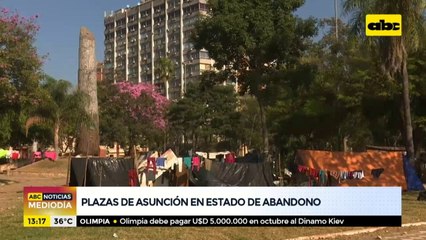 Plazas de Asunción, en estado de abandono