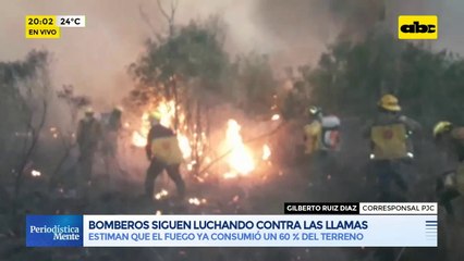 Parque Nacional Cerro Corá: Bomberos siguen luchando contra las llamas
