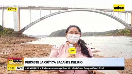 El Río Paraná está 10.67 metros por debajo de la cota normal en Alto Paraná