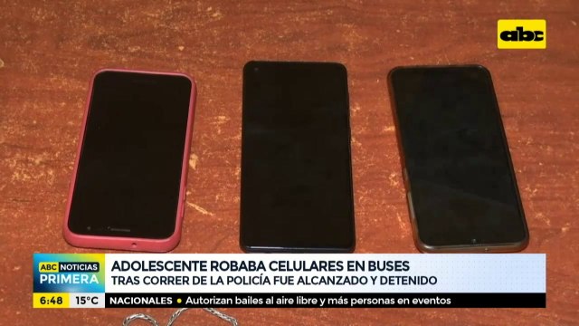 Adolescente que robaba celulares en buses fue detenido