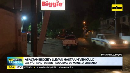 Asaltan local de Biggie en Luque y se llevan hasta un vehículo