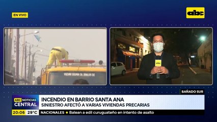 Incendio en barrio Santa Ana