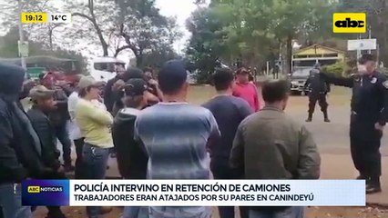 Policía intervino en retención de camiones