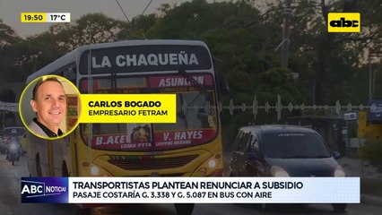 Transportistas plantean renunciar al subsidio