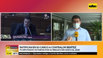 Diputados reeligen a Camilo Benítez como contralor
