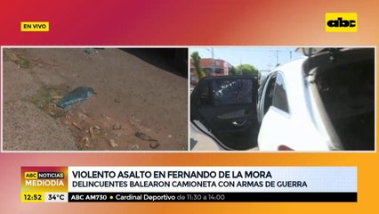 Violento asalto con armas de guerra en Fernando de la Mora
