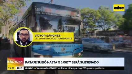 Pasaje subió a G. 5.087 y aumentará subsidio para transportistas