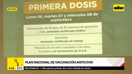 Reiniciarán aplicación de primeras dosis anticovid, desde el lunes