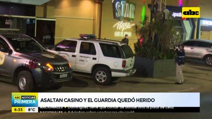 Asaltan casino e hieren a guardia de seguridad