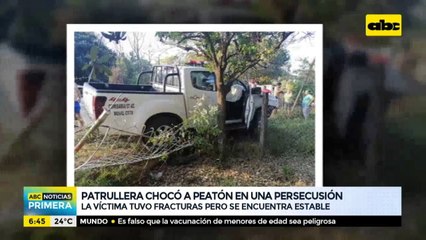 Patrullera chocó a peatón durante una persecución