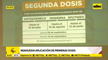 Amplían calendario de segundas dosis y anuncian nuevo "Día A"
