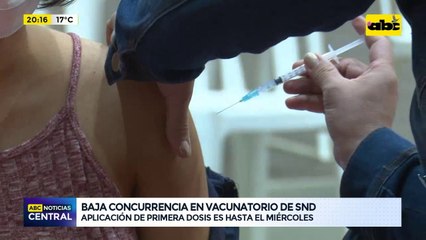 Baja concurrencia en vacunatorio de la SND