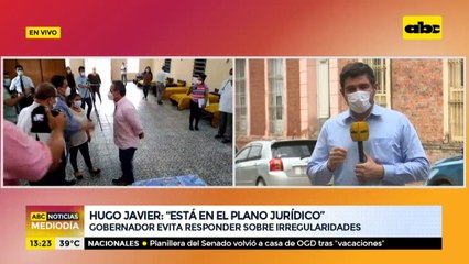 Hugo Javier reaparece y evita responder sobre irregularidades
