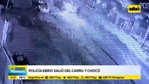 Policía ebrio salió del carril y chocó contra otro vehículo