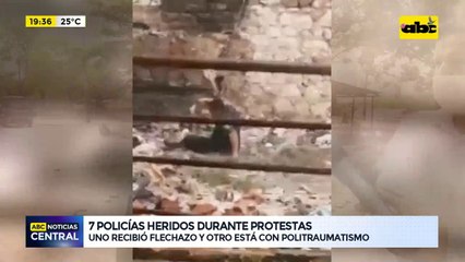 7 policías heridos durante protestas