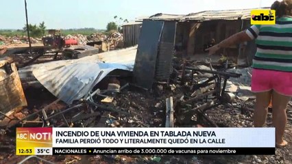 Una familia de Tablada Nueva perdió todo tras el incendio de su vivienda