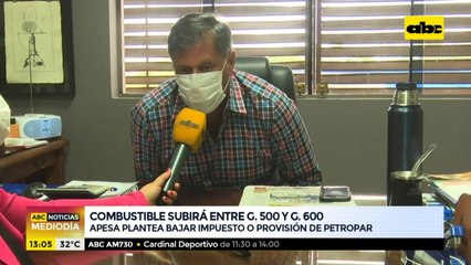 Apesa plantea bajar impuestos o ser proveída por Petropar para no subir precio del combustible
