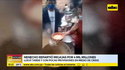 Nenecho repartió migajas por G. 4.000 millones