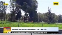 Se quemaron varios baños portátiles de la SEN en predio del Comando del Ejército