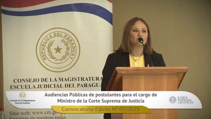 Lorena Segovia, Candidata A Ministra De La Corte Suprema De Justicia Durante La Audiencia Pública