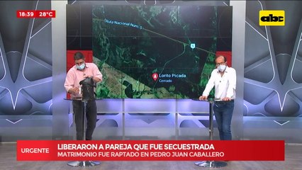 Liberaron a pareja secuestrada en Pedro Juan Caballero, Departamento de Amambay