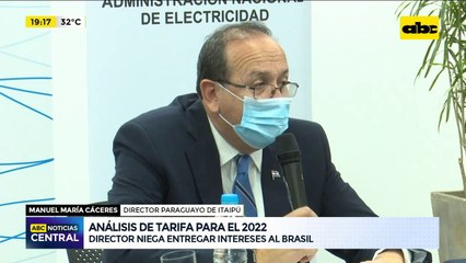 Director Paraguayo de Itaipú dice que mañana no será tratado la tarifa para el 2022