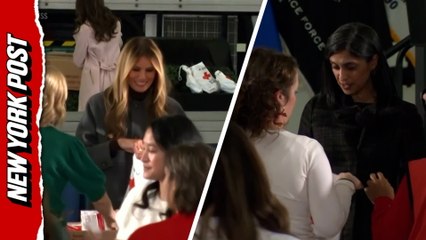 Melania Trump, Usha Vance, and Cheryl Hines make care packages for military families