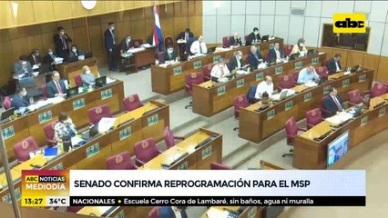 Cámara de Senadores confirma reprogramación para el Ministerio de Salud