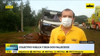 Colectivo de larga distancia vuelca en Coronel Oviedo y deja dos mujeres fallecidas