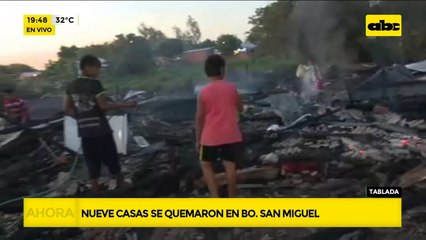 Asunción: Incendio consumió nueve viviendas