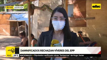 Damnificados rechazan víveres del EPP