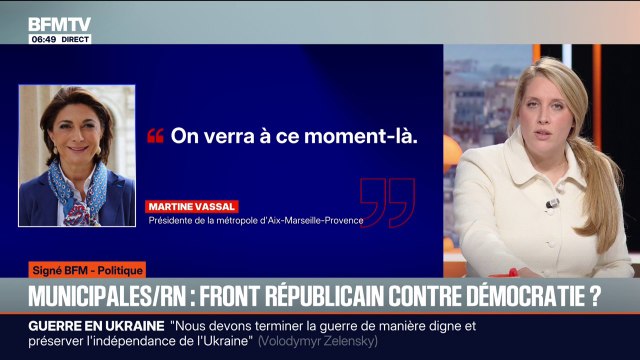 SIGNÉ BFM - Municipales 2026: soutenue par Renaissance et LR, Martine Vassal, candidate à la mairie de Marseille, envisage-t-elle une alliance avec le RN au second tour?