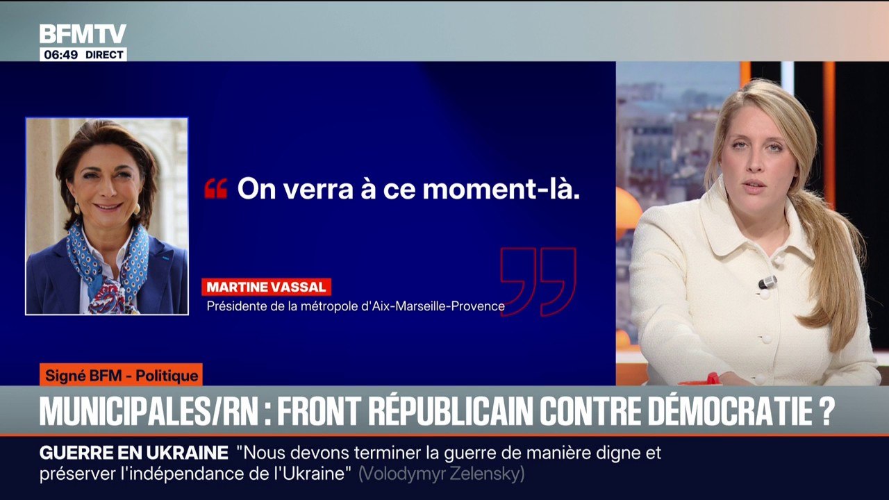 SIGNÉ BFM - Municipales 2026: soutenue par Renaissance et LR, Martine Vassal, candidate à la mairie de Marseille, envisage-t-elle une alliance avec le RN au second tour?