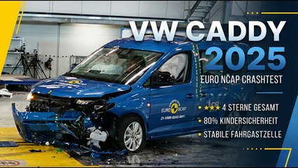 Euro NCAP Test 2025: VW Caddy überzeugt mit moderner Sicherheitsausstattung