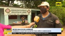 Bomberos de Lambaré impulsan campaña para recolectar juguetes