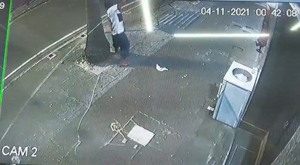 Así roban cables en calle Palma