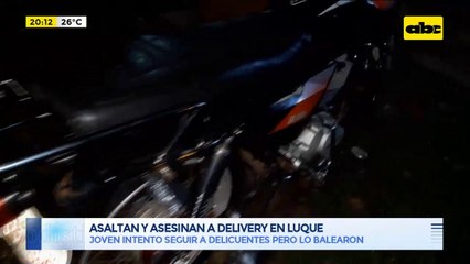 Delivery de 21 años asesinado por motochorros en Luque