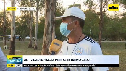 Actividades físicas en el Ñu Guasu, pese al calor extremo