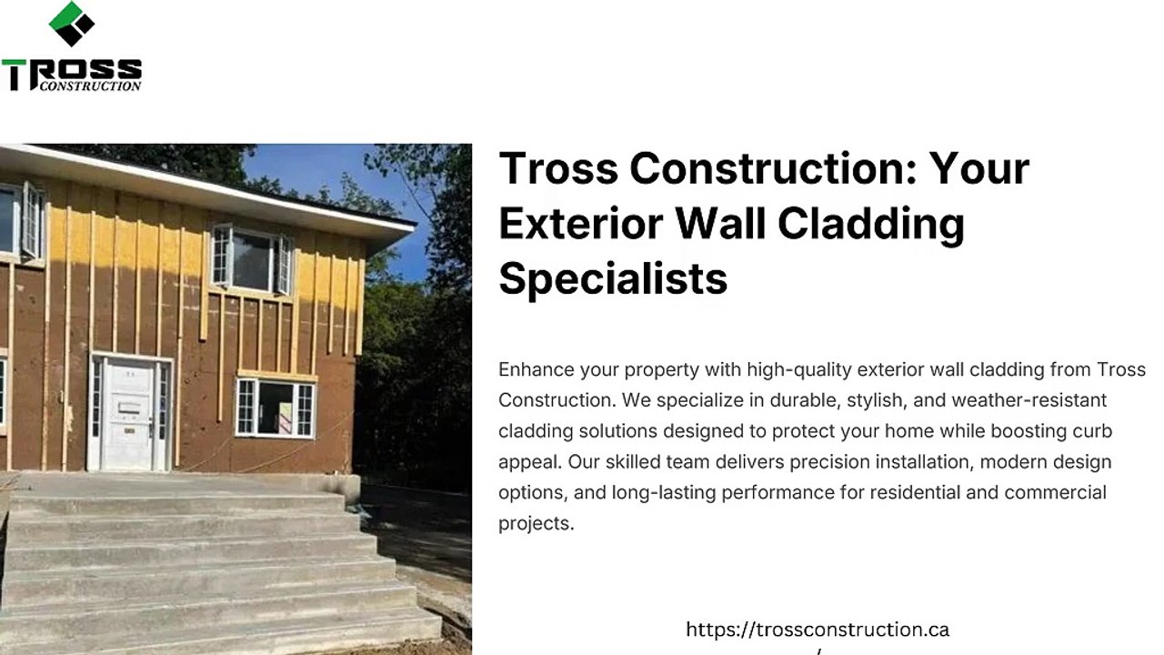 Enhance your property with high-quality exterior wall cladding from Tross Construction. We specialize in durable, stylish, and weather-resistant cladding solutions designed to protect your home w