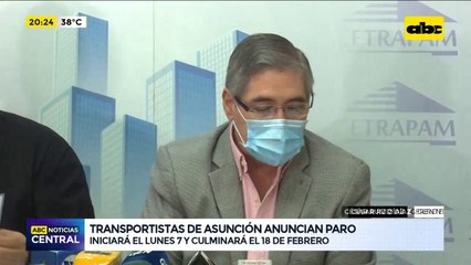 Transportistas de Asunción anuncian paro