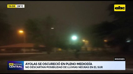 Ayolas se oscureció en pleno día por fenómeno climático