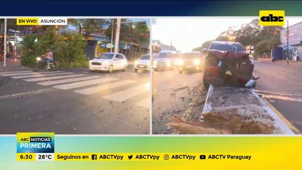 Vehículo impactó conta un árbol sobre Eusebio Ayala