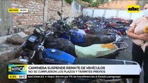 Caminera suspende remate de vehículos
