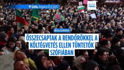 A rendőrök dobálásával és lángoló kukákkal végződött a költségvetés elleni tüntetés Szófiában